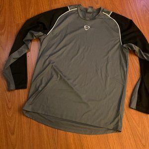 Nike Polyester Long Sleeve DriFit Shirt Black Grey MED